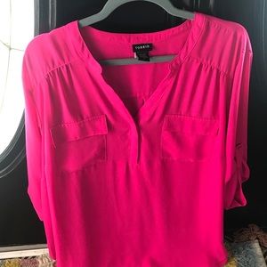 Hot Pink Plus Size Blouse